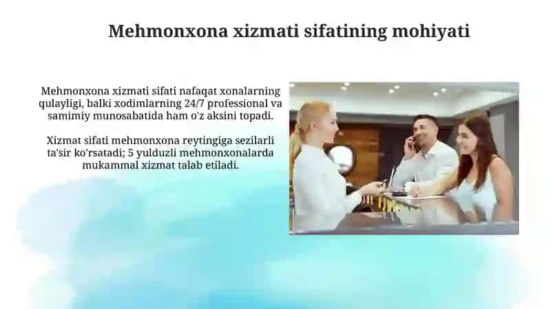 Mehmonxonada xizmat sifati va mijoz qoniqishining o'zaro bog'liqligi 4