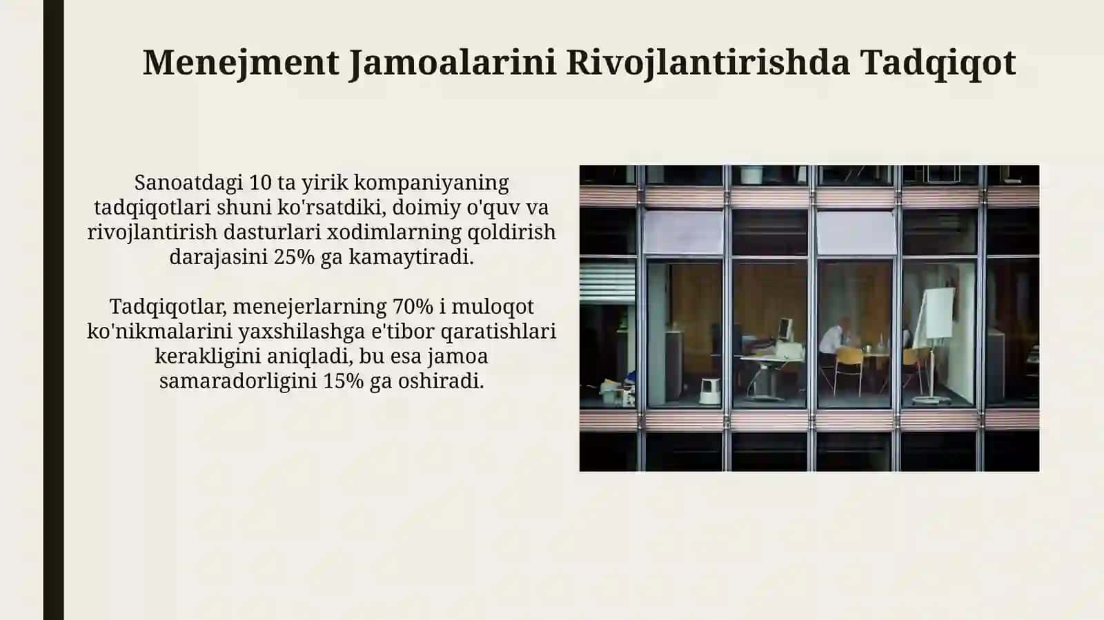 Tadqiqotning Menejmentni Rivojlantirishdagi O'rni 4