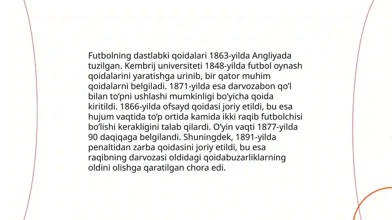 Futbolning rivojlanish tarixi,texnikasi,taktikasi va qoidalari 4