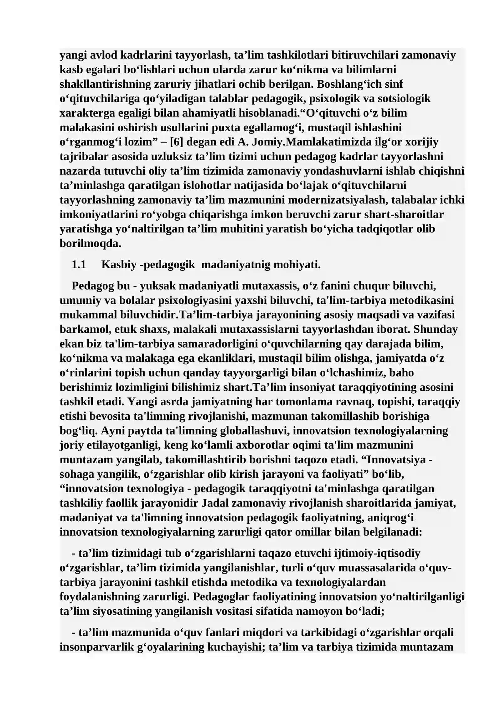 Boshlang’ich sinf o’qituvchisining kasb madaniyati 4