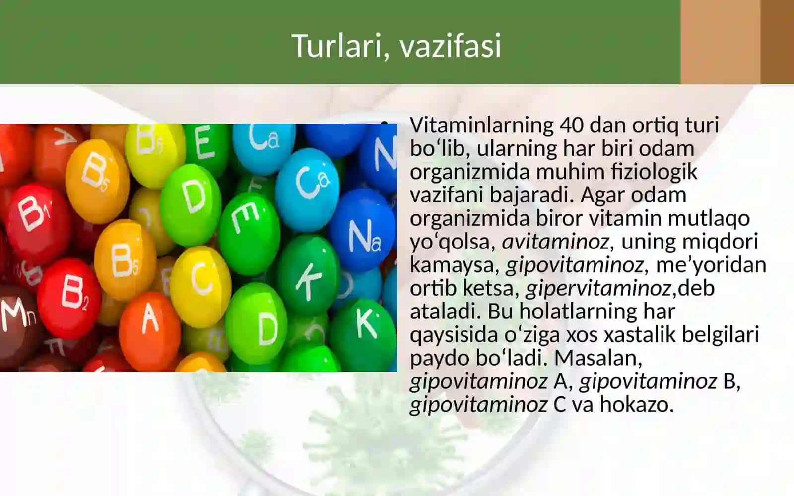 Vitaminlar biologik faol moddalar 4