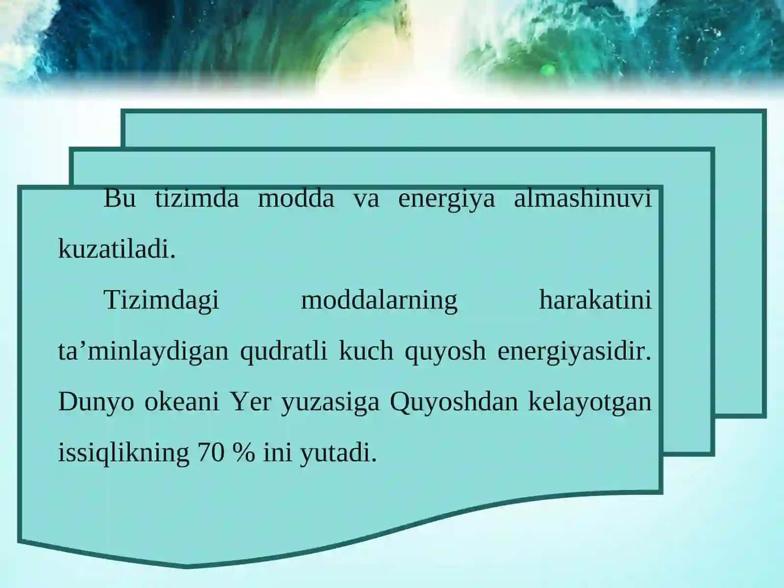 Dunyo okeanining atmosfera va quruqlikka ta’siri 4