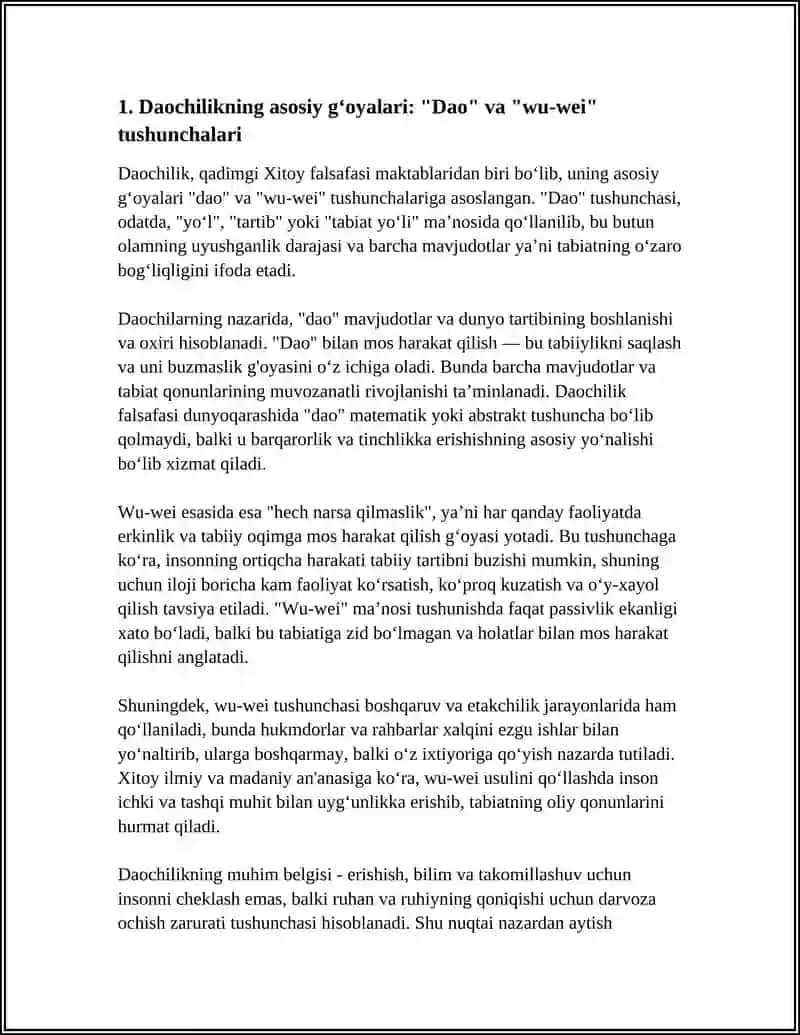 DAOCHILIK, KONFUTSIYCHILIK, MOIZM, LEGIZM SINGARI QADIMGI XITOY FALSAFIY MAKTABLARINING G‘OYALARI 4