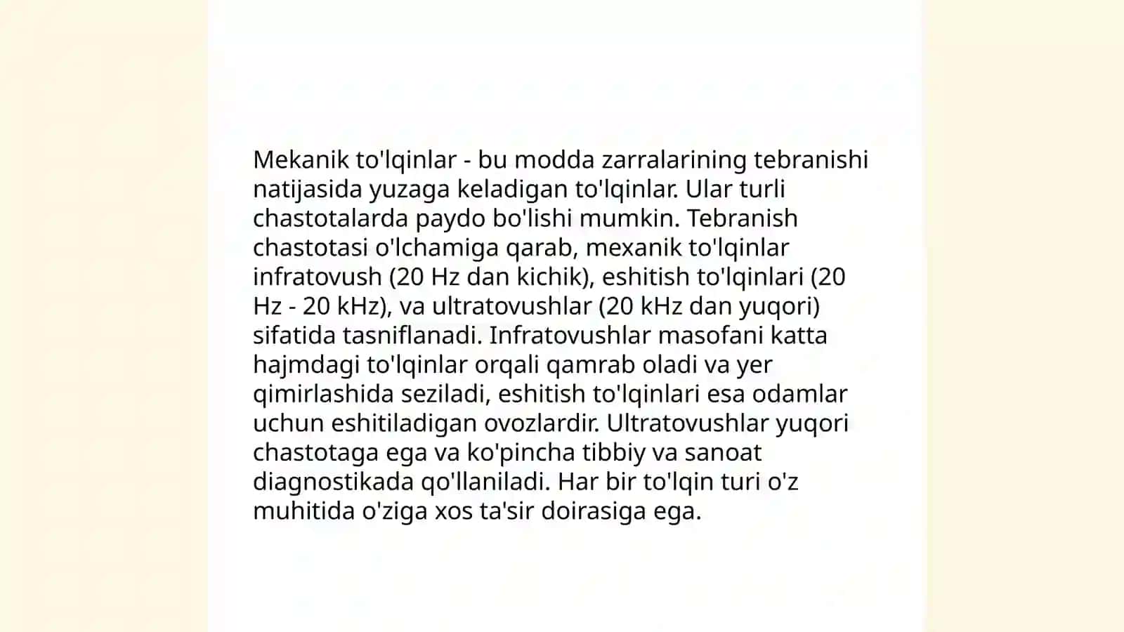 Mehanik to'lqinlarning inson organizmiga ta'siri 4