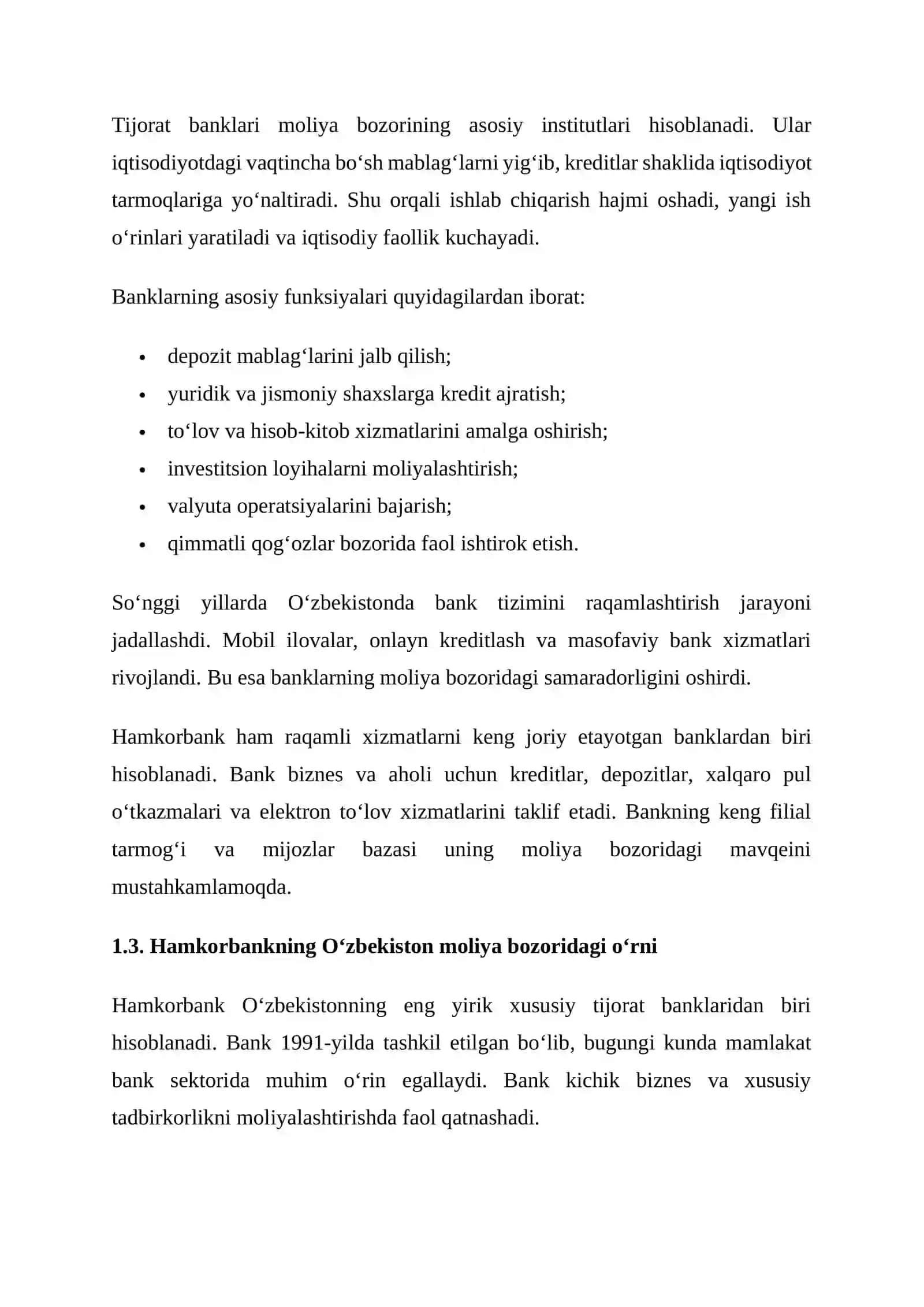 HAMKORBANK AKSİYADORLIK JAMIYATINING MOLIYAVIY T AHLILI 4