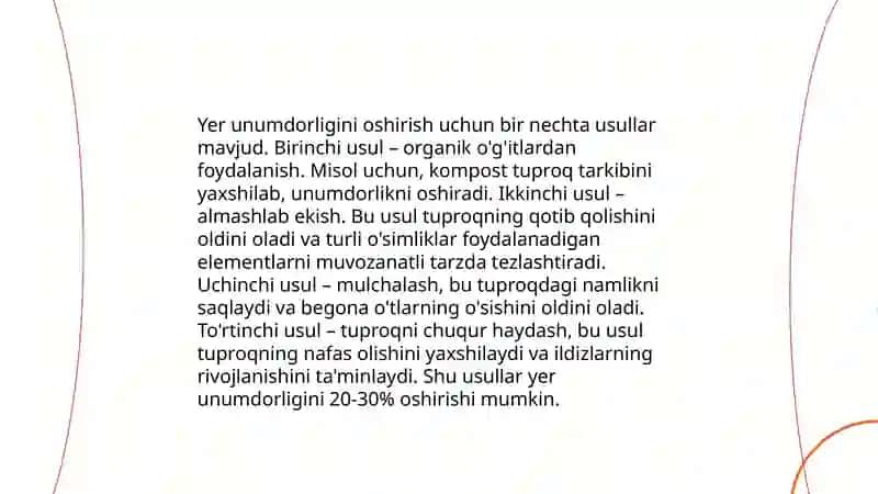 Qishloq xoʻjaligi yer resurslari va ulardan oqilona foydalanish 4