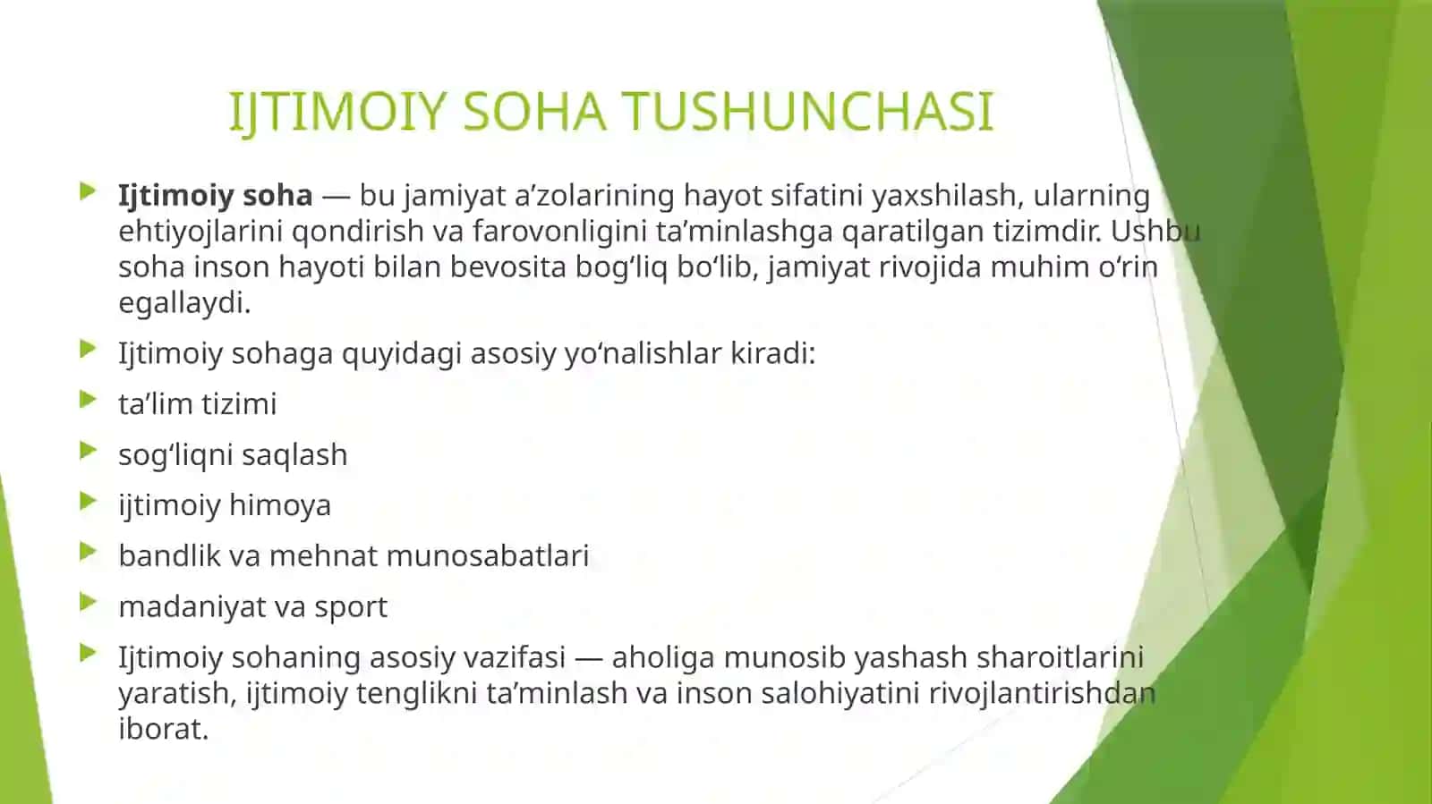 O‘zbekistonning ijtimoiy sohada amalga oshirilayotgan o‘zgarishlar mazmun va mohiyati 4
