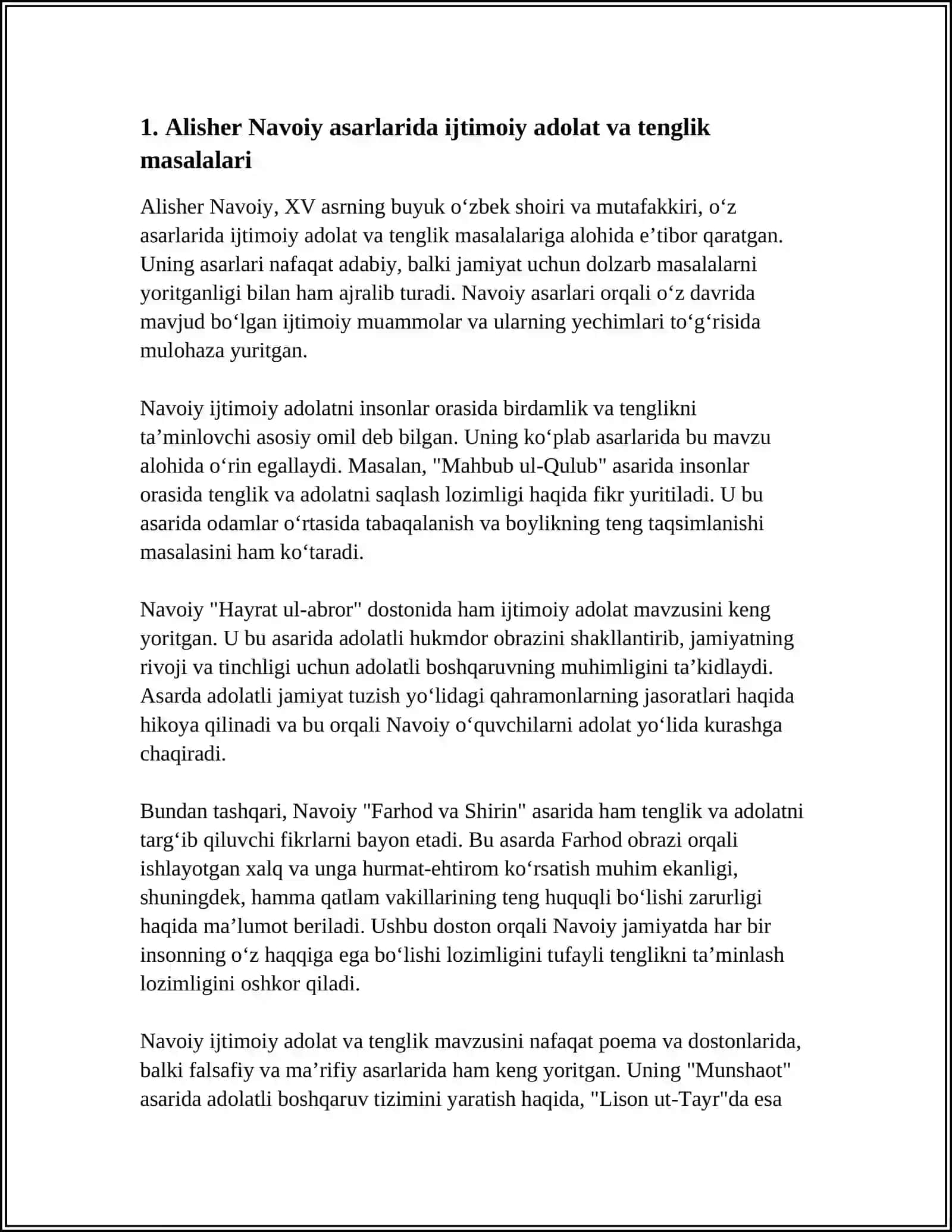 ALISHER NAVOIYNING PAND-NASIHAT MAZMUNIDAGI ASARLARIDA IFODALANGAN IJTIMOIY-SIYOSIY, AXLOQIY-TA’LIMIY QARASHLAR 4
