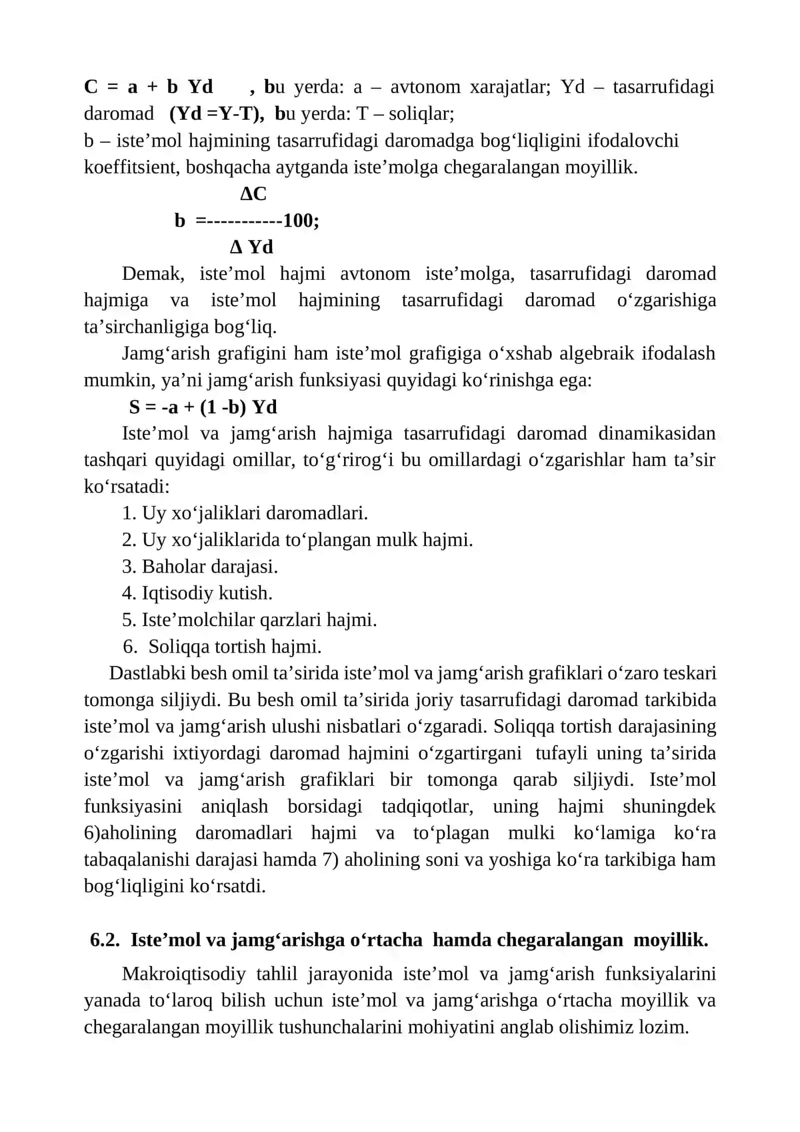 Bob. Iste’mol, Jamg‘arish va Investitsiya Funksiyalari 4