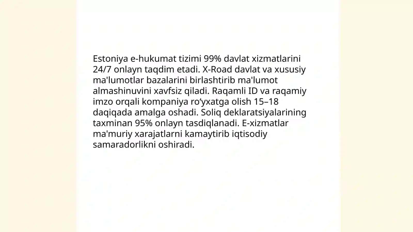 Innovatsion iqtisodiyotning Estoniya davlati tajribasi asosida iqtisodiy oʻsishni taʼminlashdagi tajribalarni oʻrganish 4