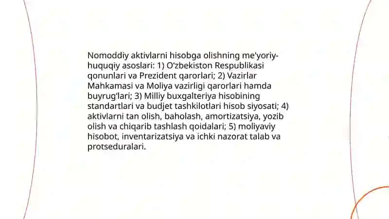 Budjet tashkilotlarida nomoddiy aktivlar hisobini tashkil etish 4