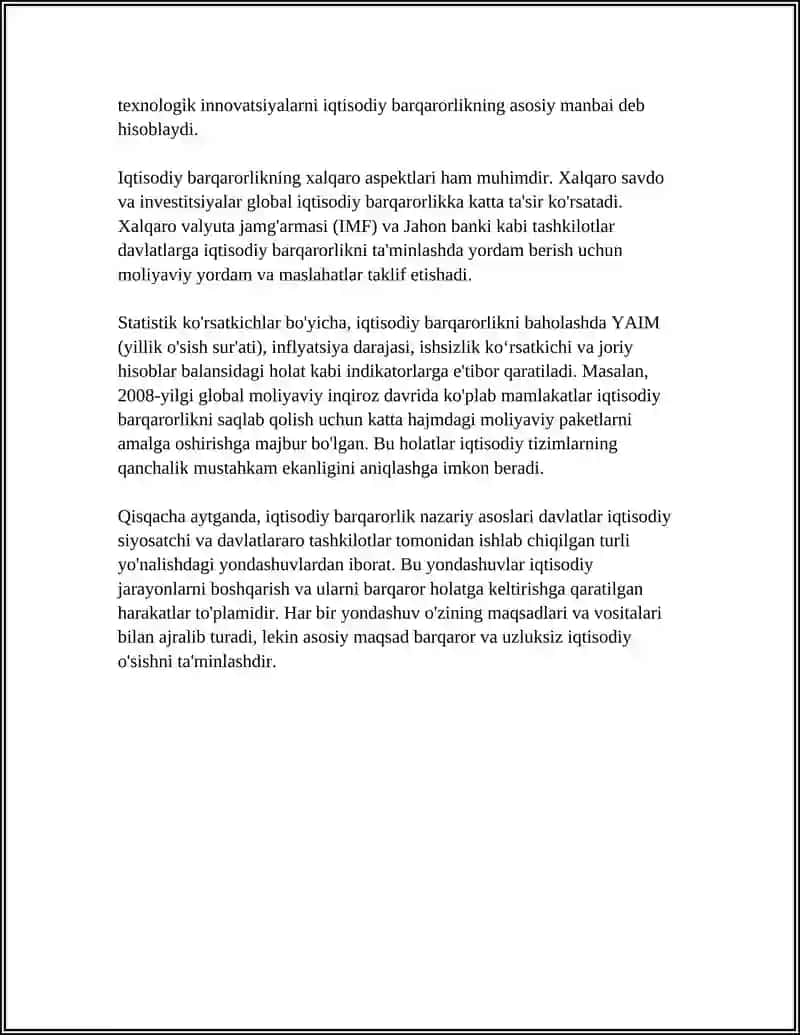 Iqtisodiy barqarorlikning nazariy asoslari 4
