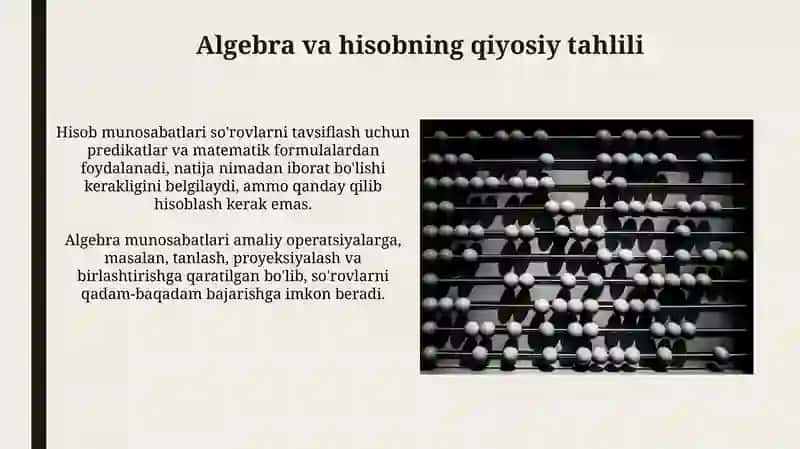 Relatsion algebra va relatsion hisob elementlari 4