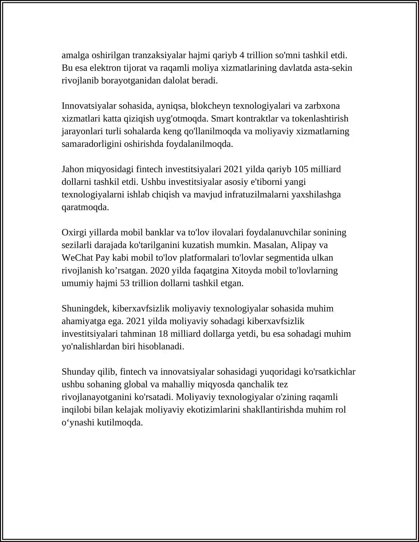 MOLIYANING ZAMONAVIY KONSEPSIYALARI VA ULARNING HOZIRGI ZAMON XUSUSIYATLARI 4