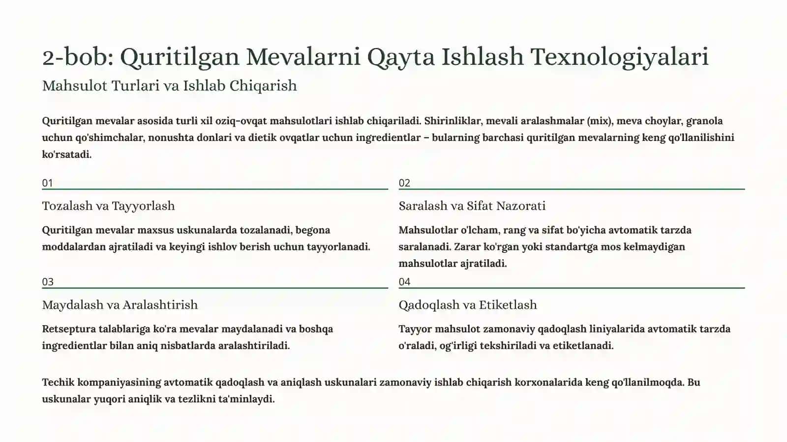 Quritilgan Mevalardan Oziq-ovqat Mahsulotlari Tayyorlash 4
