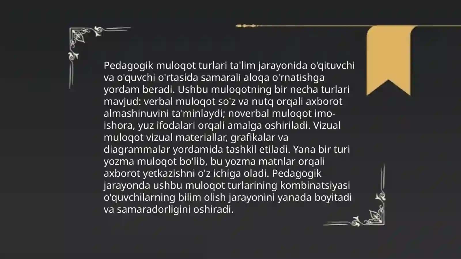 Pedagogik faoliyatda muloqot 4