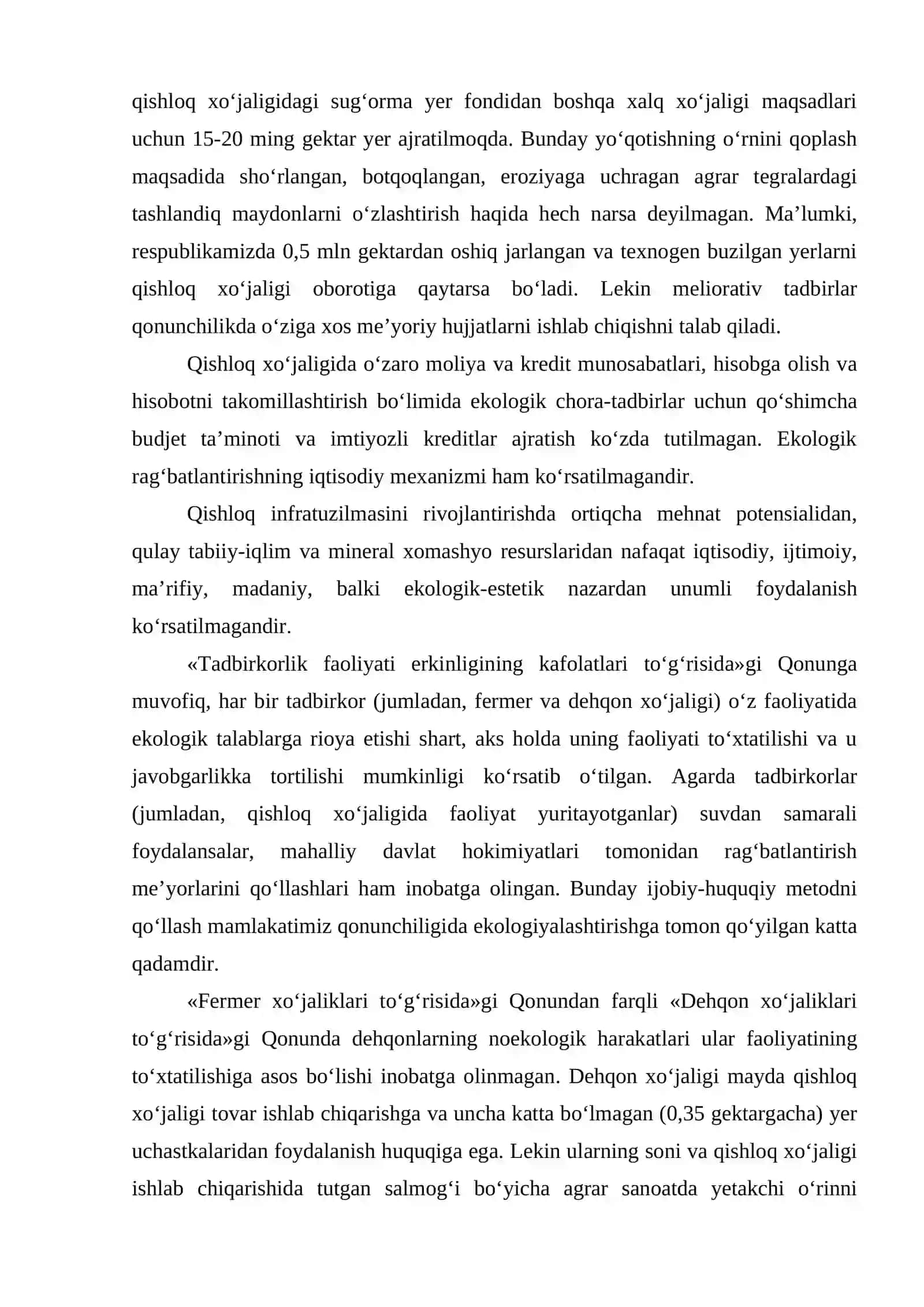 Agrar va sanoat zonalarida atrof-muhitni ekologik-huquqiy muhofazalash 4
