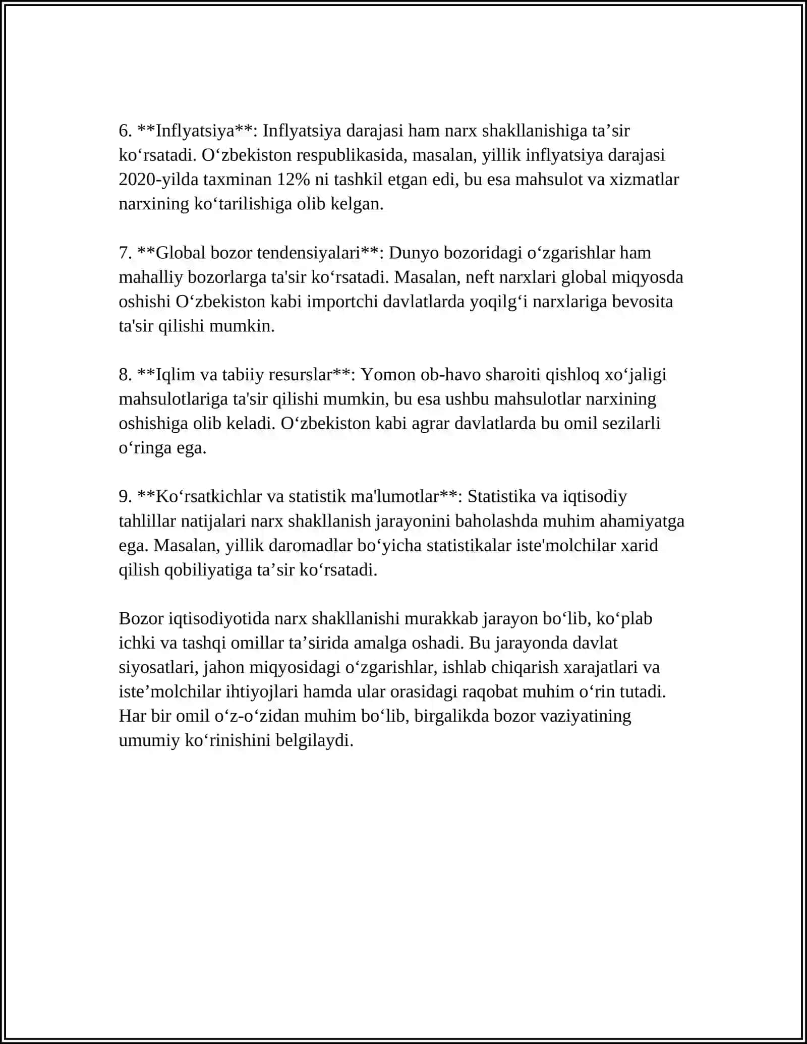 RAQOBATNING TURLI KURINSHLARI SHAROITIDA NARXNING SHAKLLANISH XUSUSIYATLARI 4