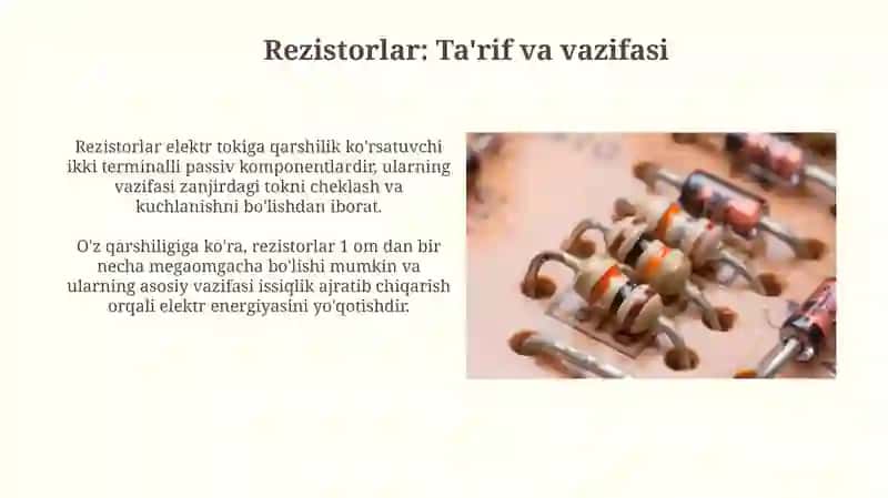 Elektr zanjirining asosiy elementlari: Kirish 4