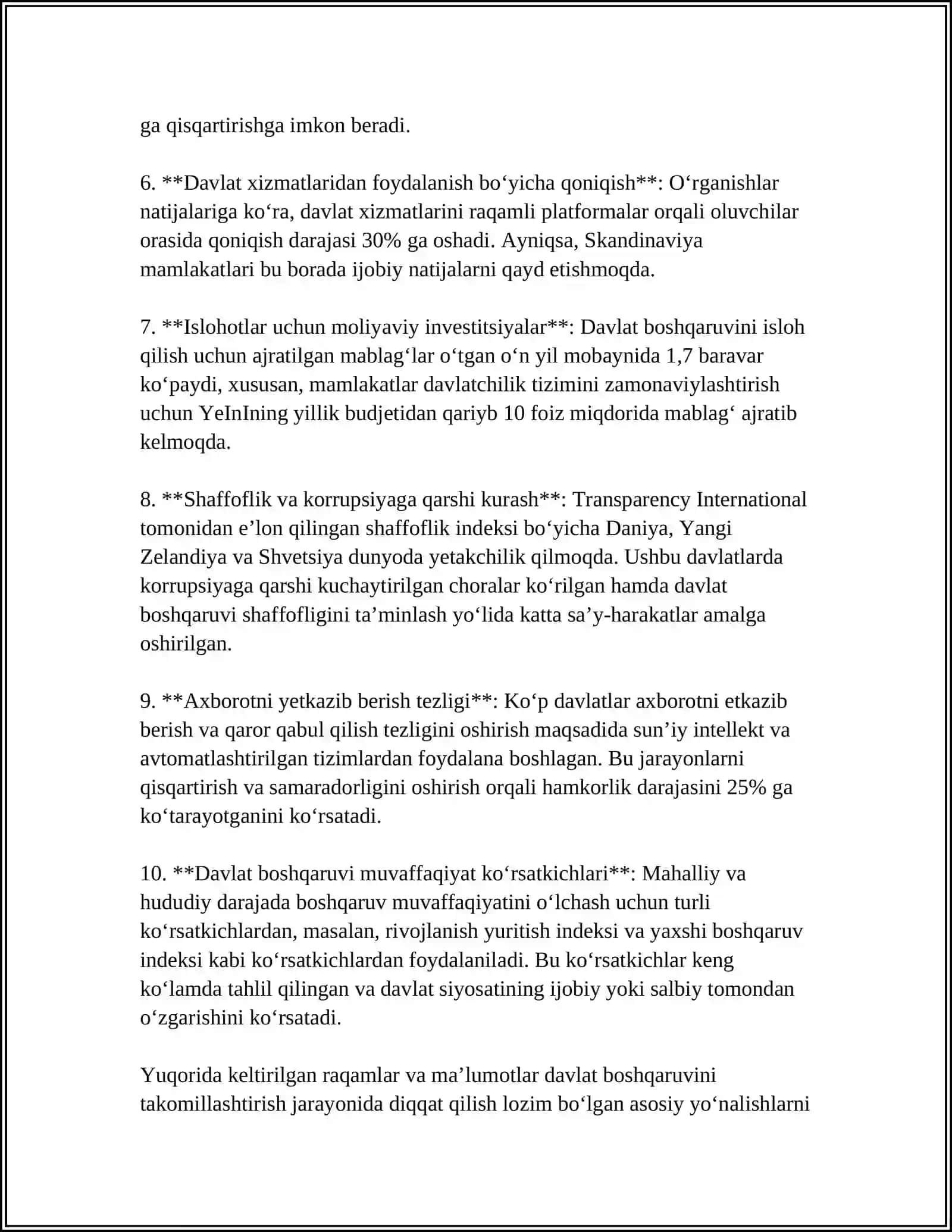"2022-2026 YILLARGA MO'LJALLANGAN “YANGI O'ZBEKISTONNING TARAQQIYOT STRATEGIYASI"DA DAVLAT VA JAMIYAT HAYOTIDAGI INSTITUTSIONAL ISLOHOTLARNING USTUVOR YO'NALISHLARI." 4