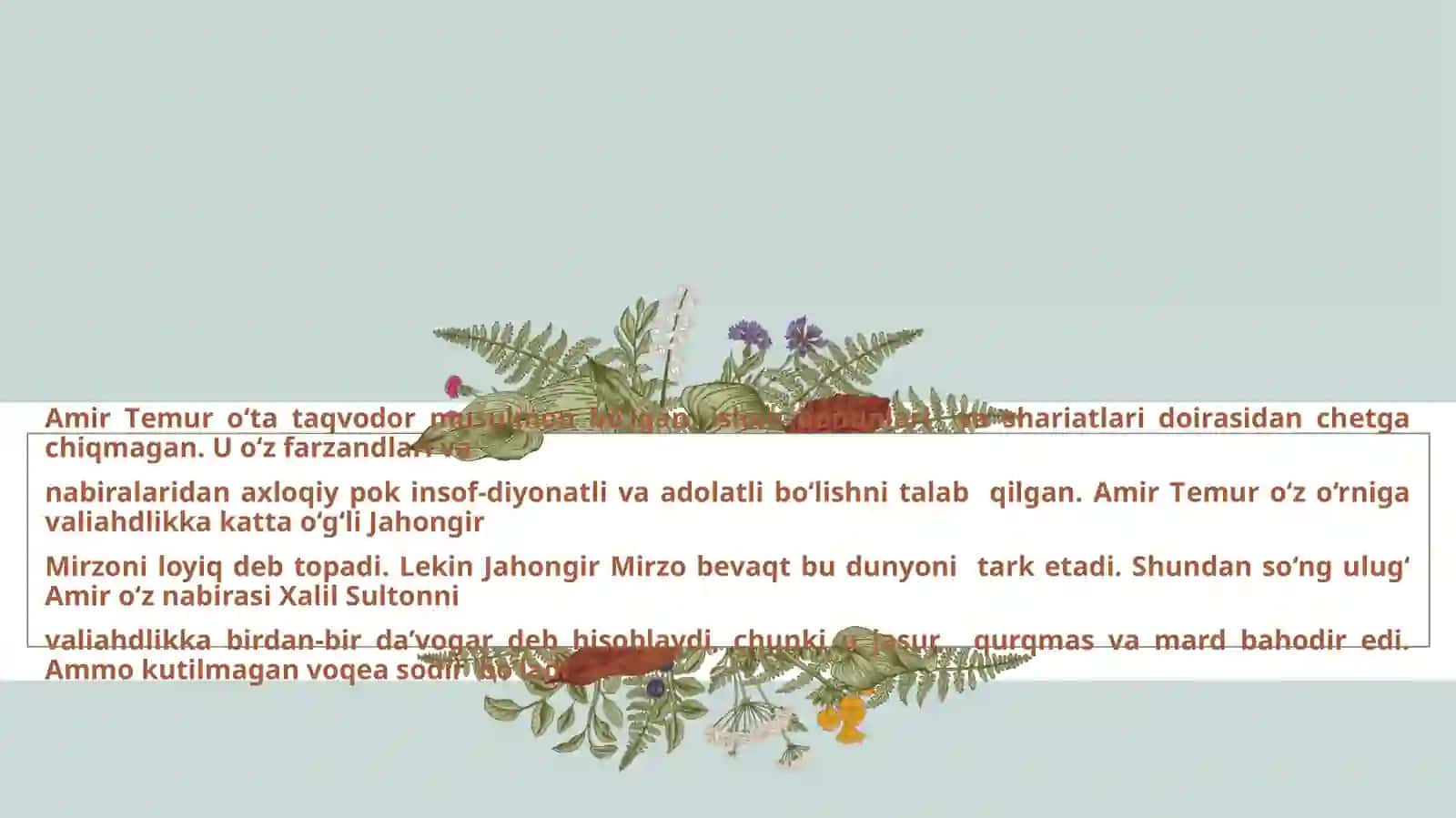AMIR TEMUR VA TEMURIYLAR DAVRI MADANIYATI 4