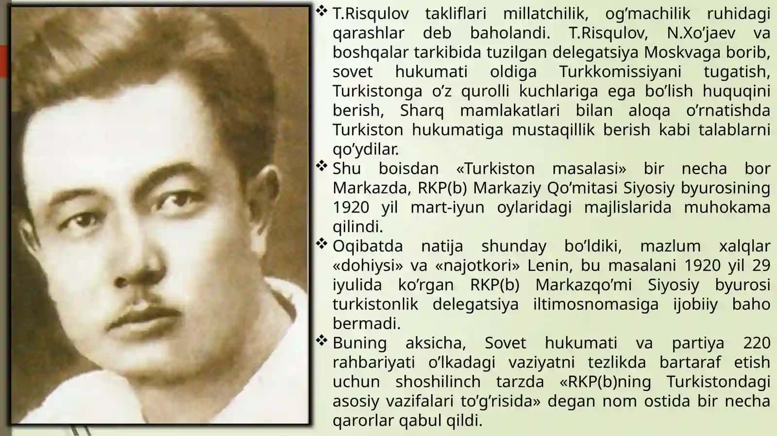 O‘RTA OSIYODA MILLIY HUDUDIY CHEGARALANISHNING O‘TKAZILISHI. O‘ZBEKISTON 1925–1941-YILLARDA 4