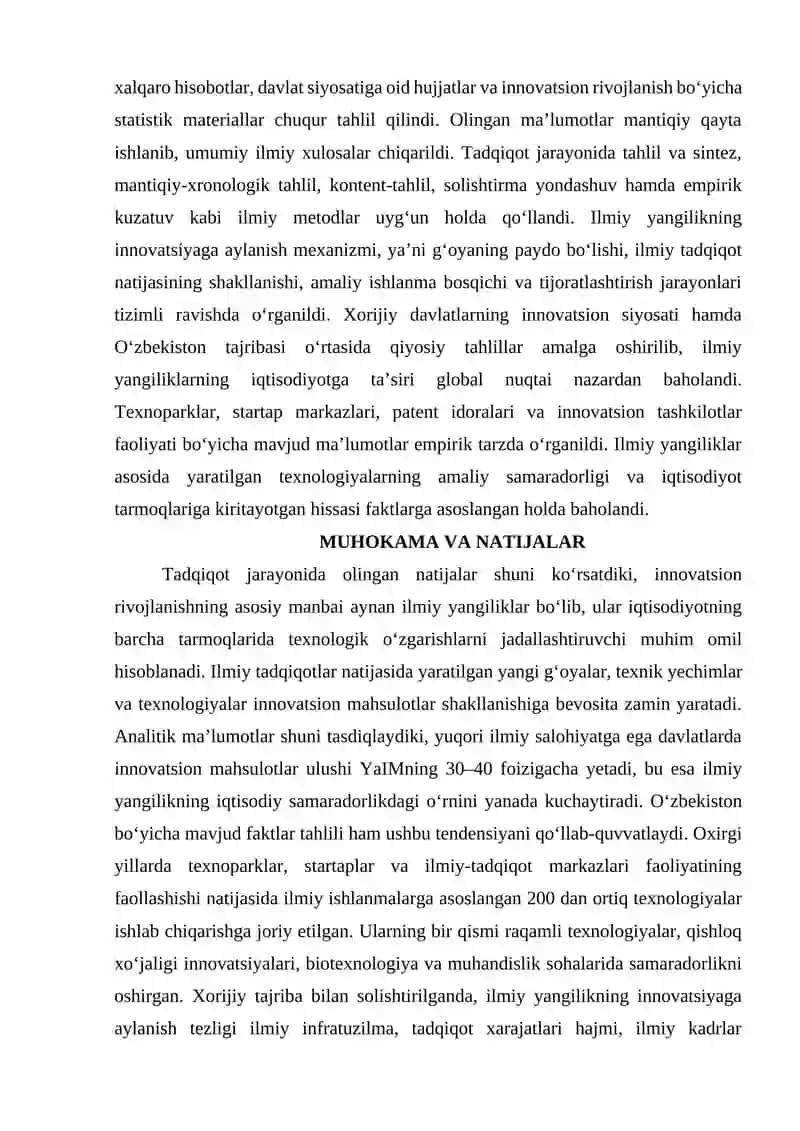 INNOVATSIYADA ILMIY YANGILIKLARNING O‘RNI 4