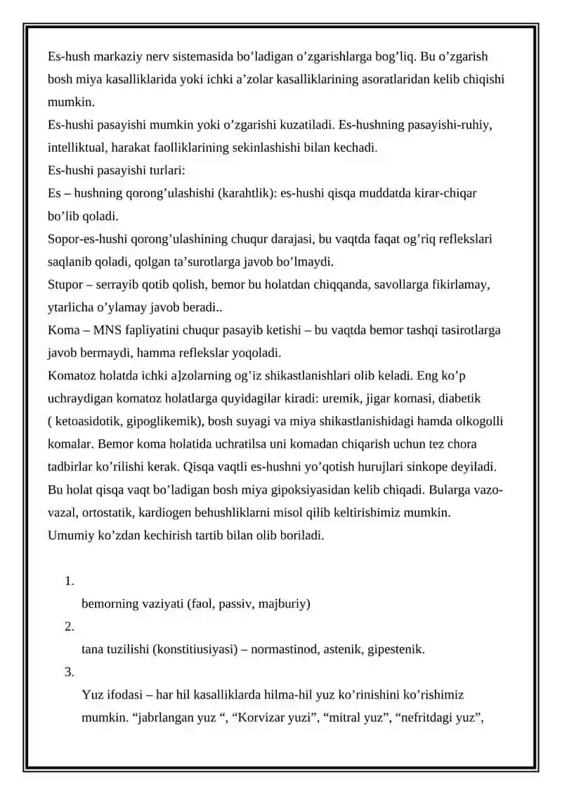 BEMORLARNNI KLINIK NEVROLOGIK TEKSHIRISH USULLARI 4