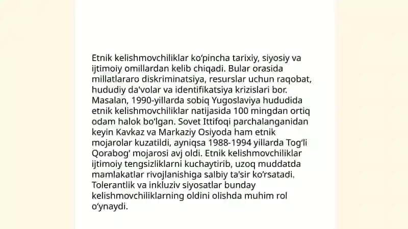 Nizolar va ularning kelib chiqish sabablari 4