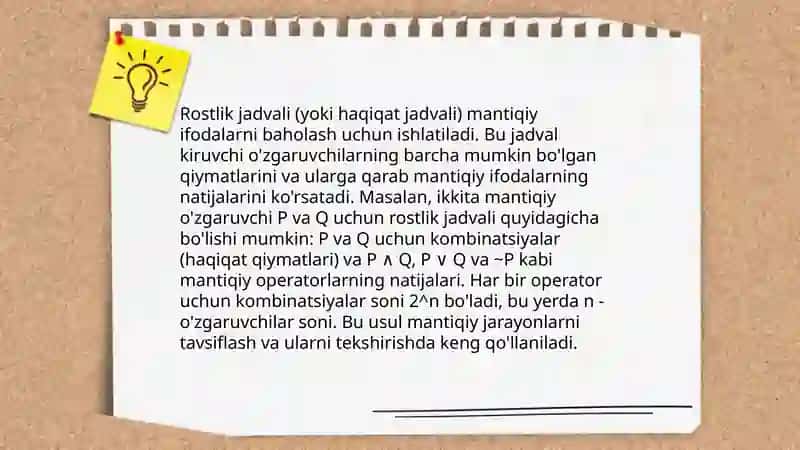 Mantiqiy operatorlar 4