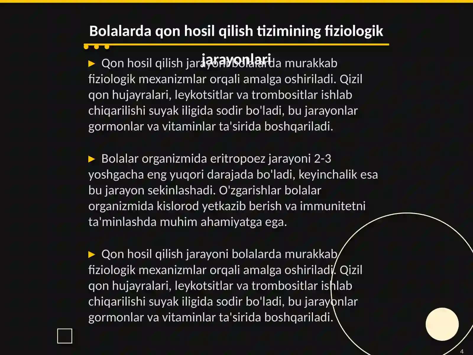 Bolalarda qon hosil qilish tizimining anatomo-fiziologik hususiyatlari 4