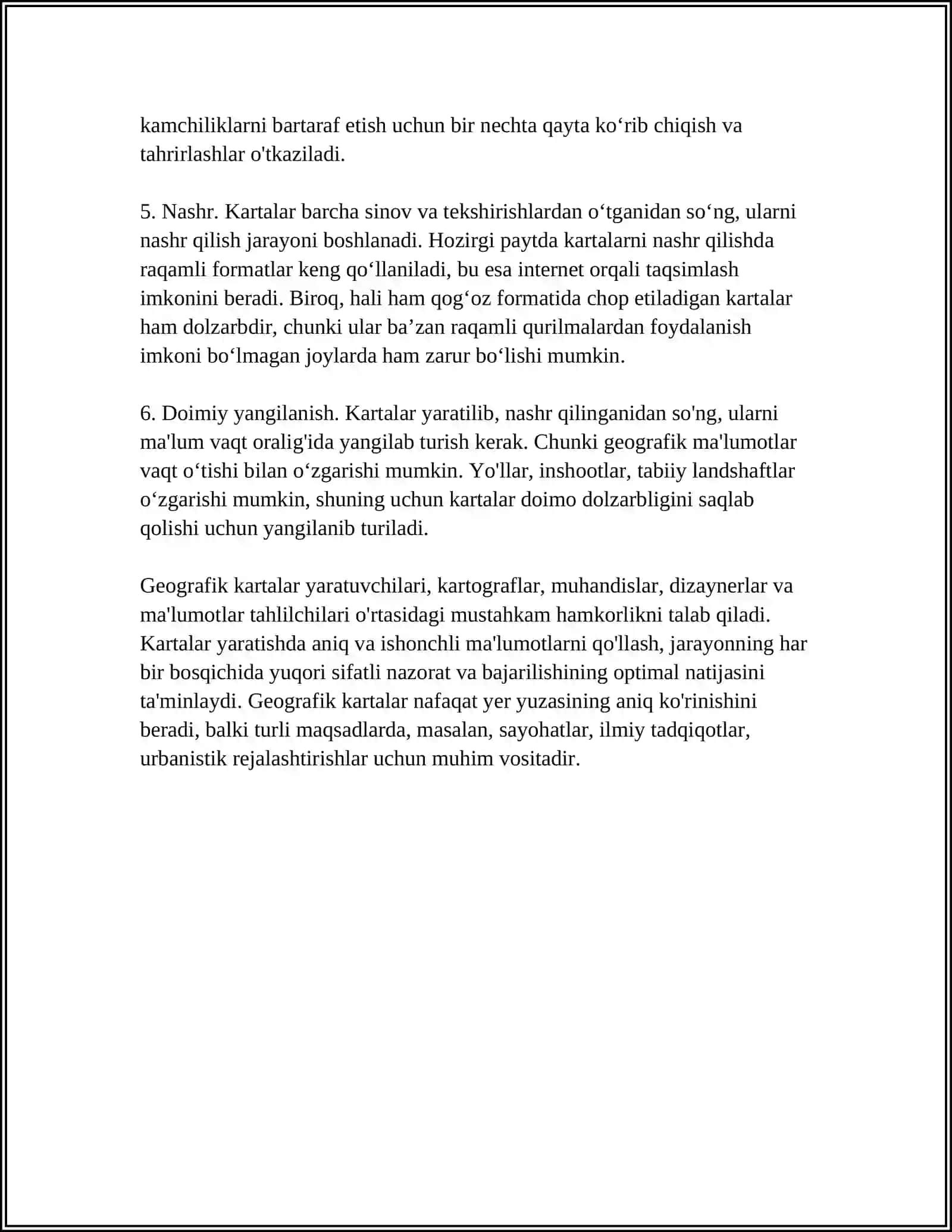 GEOGRAFIK KARTALARNI O'RGATISH TEXNOLOGIYALARINI TAHLIL QILISH 4