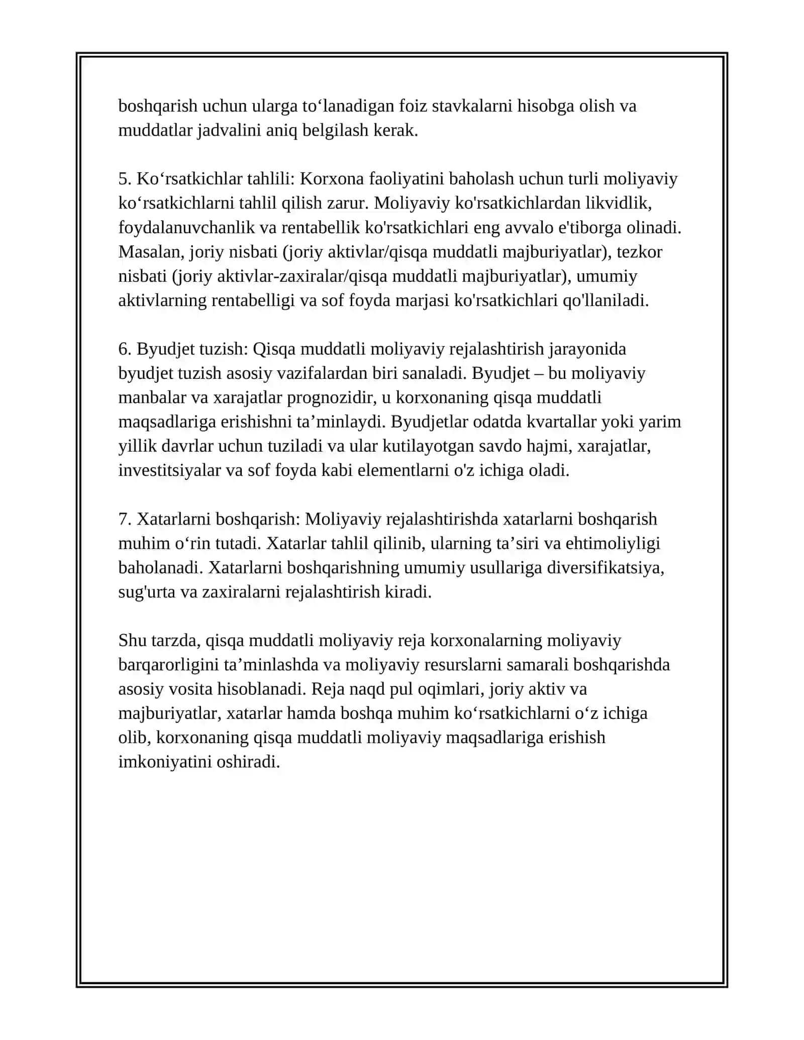 TO LOV BALANSINI QISQA VA UZOQ MUDDATLI TARTIBGA SOLISH USULLARI 4