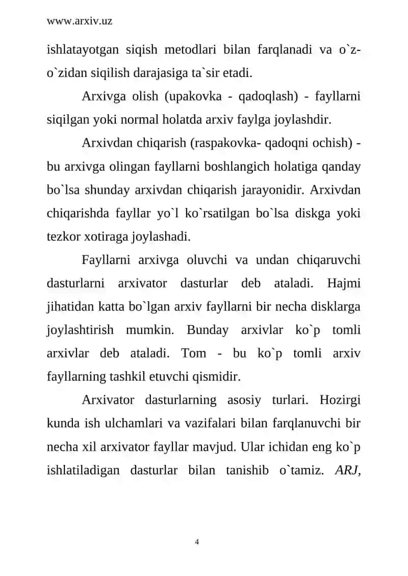 Arxivga olish dasturlari 4