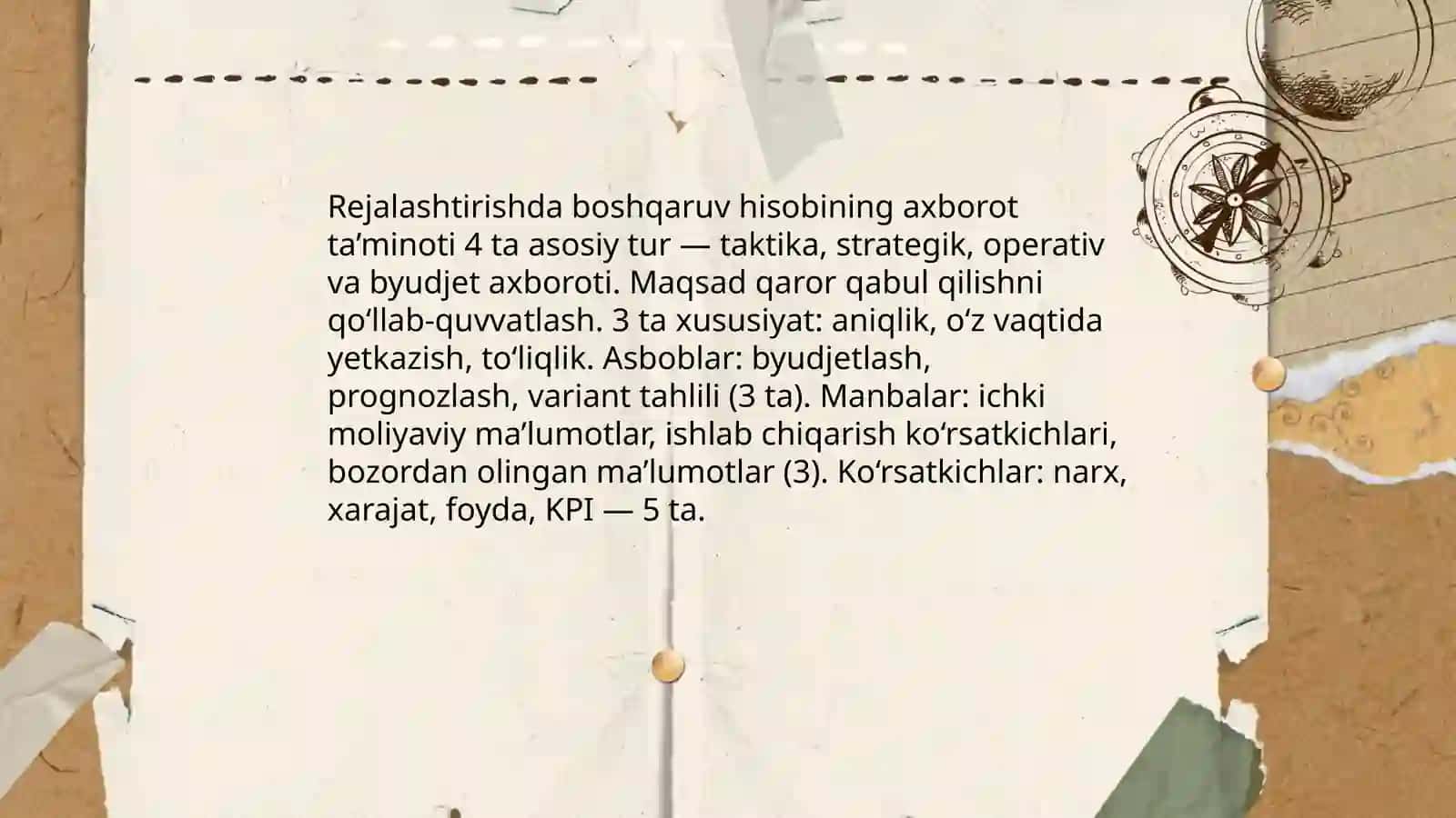 Menejment jarayoni va unda Boshqaruv hisobining ishtiroki 4