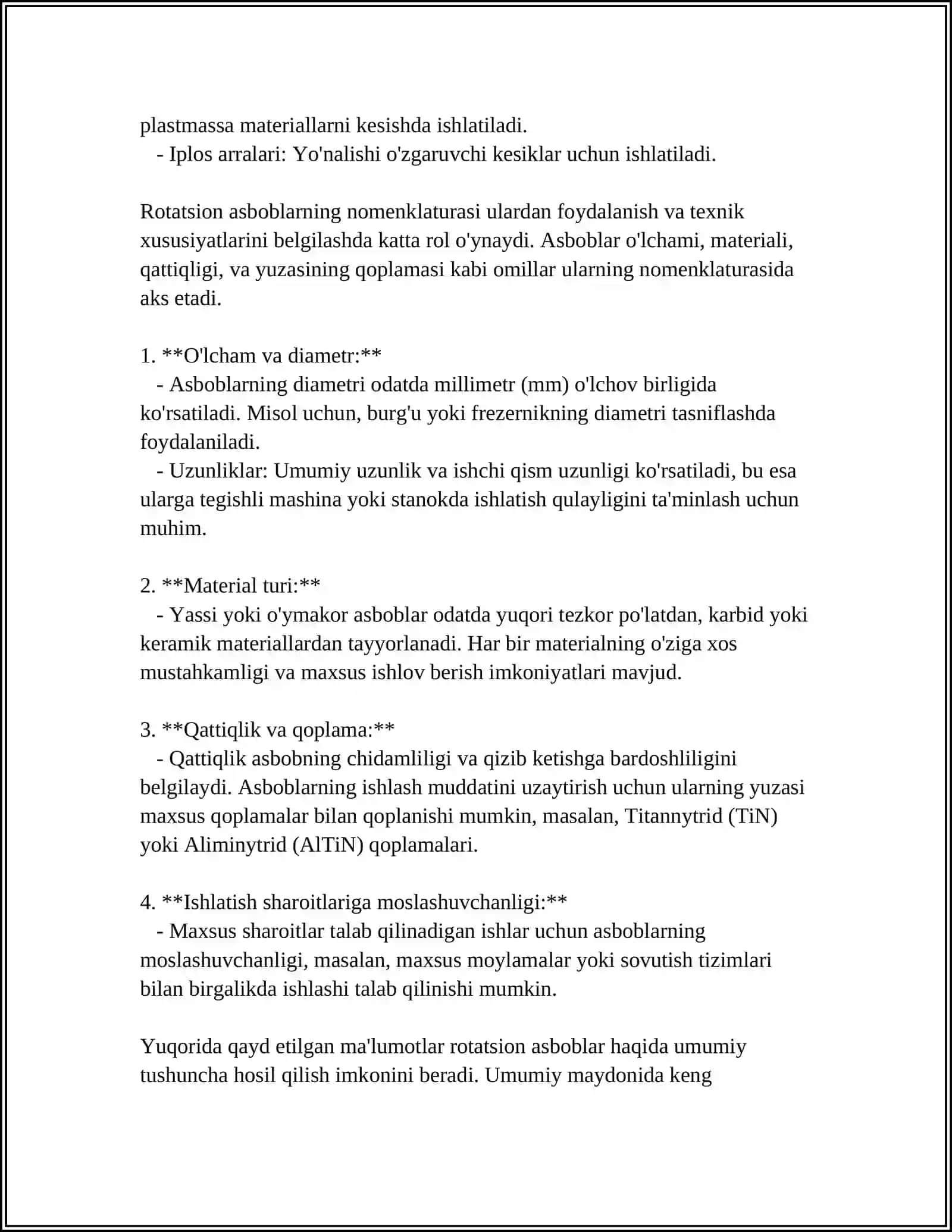 ROTATSION ASBOBLARNING STANDARTIZATSIYASI 4