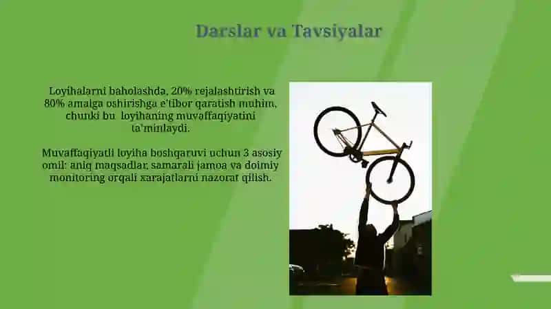 Loyihani boshqarish hayotiy sikli (Project Life Cycle) 4