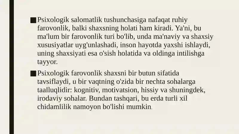 Psixologik salomatlik me’zonlari 4