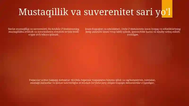 Oʻzbekiston Inson Huquqlari Va Erkinliklari Kafolatining Yaratilishi 4