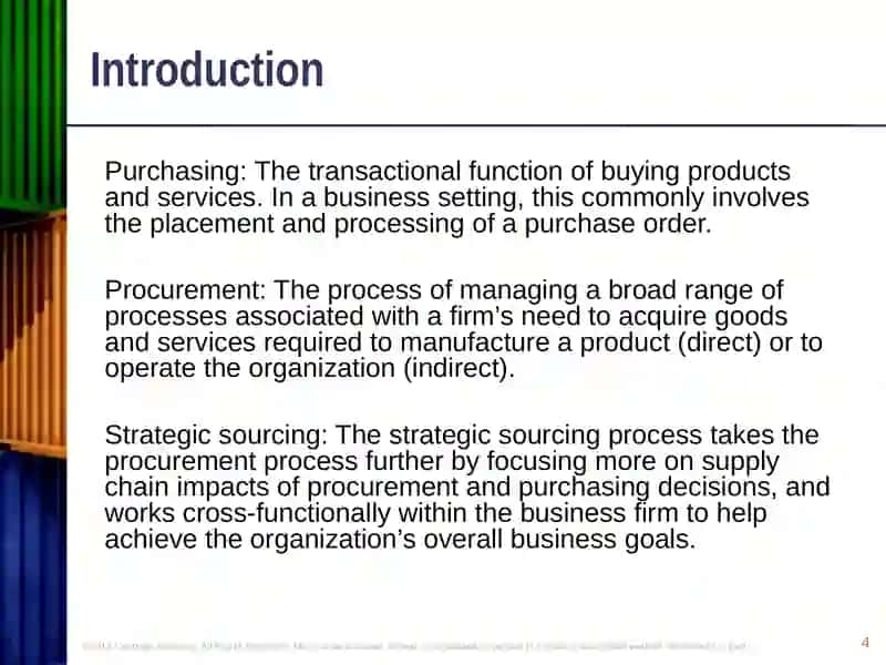Materials and suppliers 4