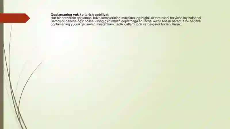 Aerodrom qoplamasining havo kemalarini o‘tkazish qobiliyati 4