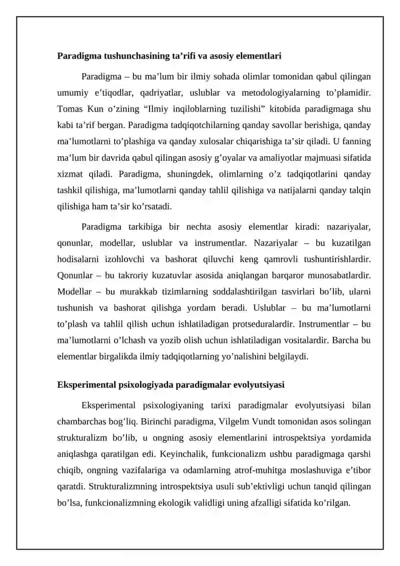 Eksperimental psixologiyada paradigma tushunchasi 4