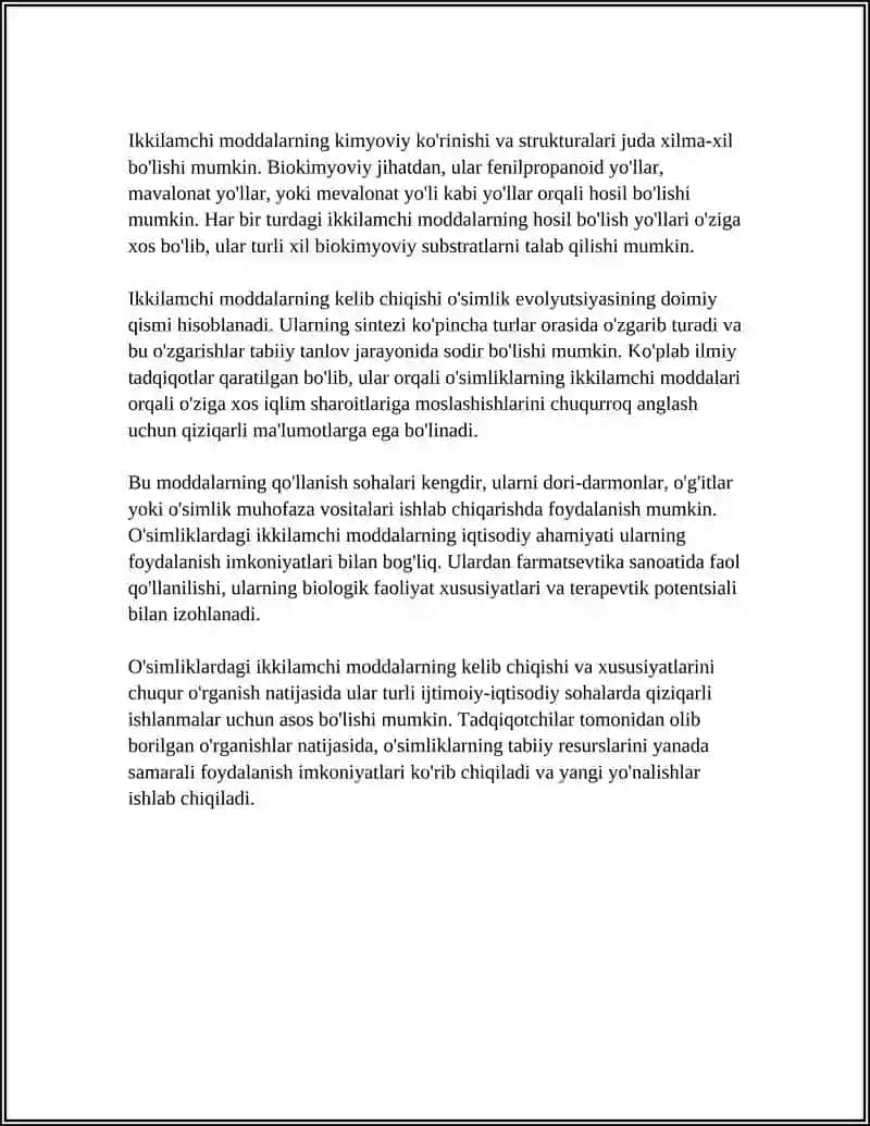 ÒSIMLIKLARNING KELIB CHIQISHI IKKILAMCHI BÒLGAN MODDALARI 4