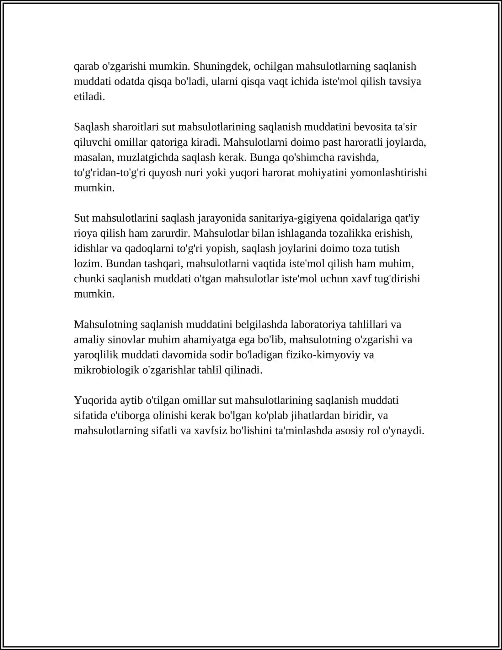 Sut Mahsulotlarini Saqlanish Muddati 4