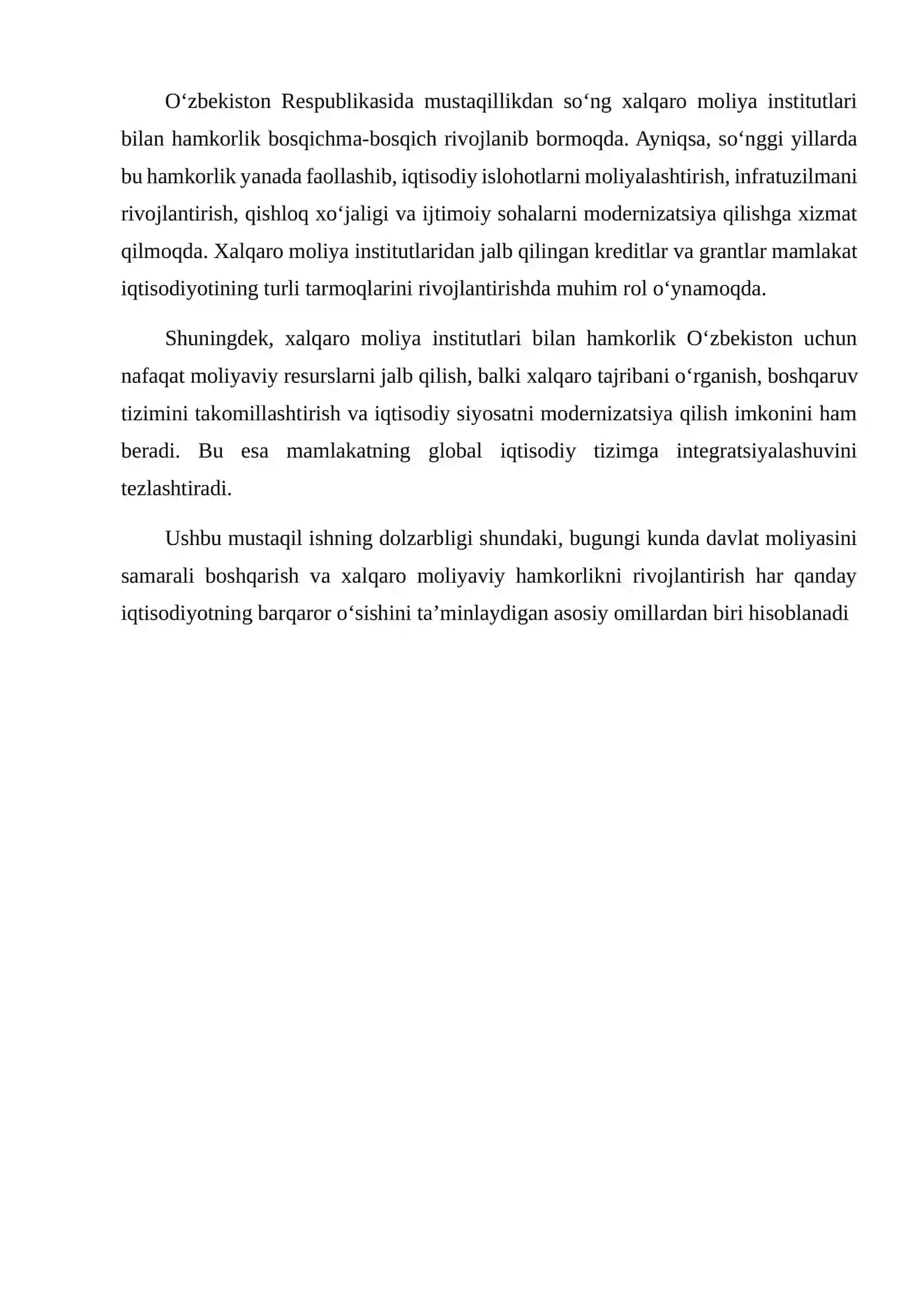 Xalqaro moliya institutlarining iqtisodiyotdagi o'rniga doir adabiyotlar 4