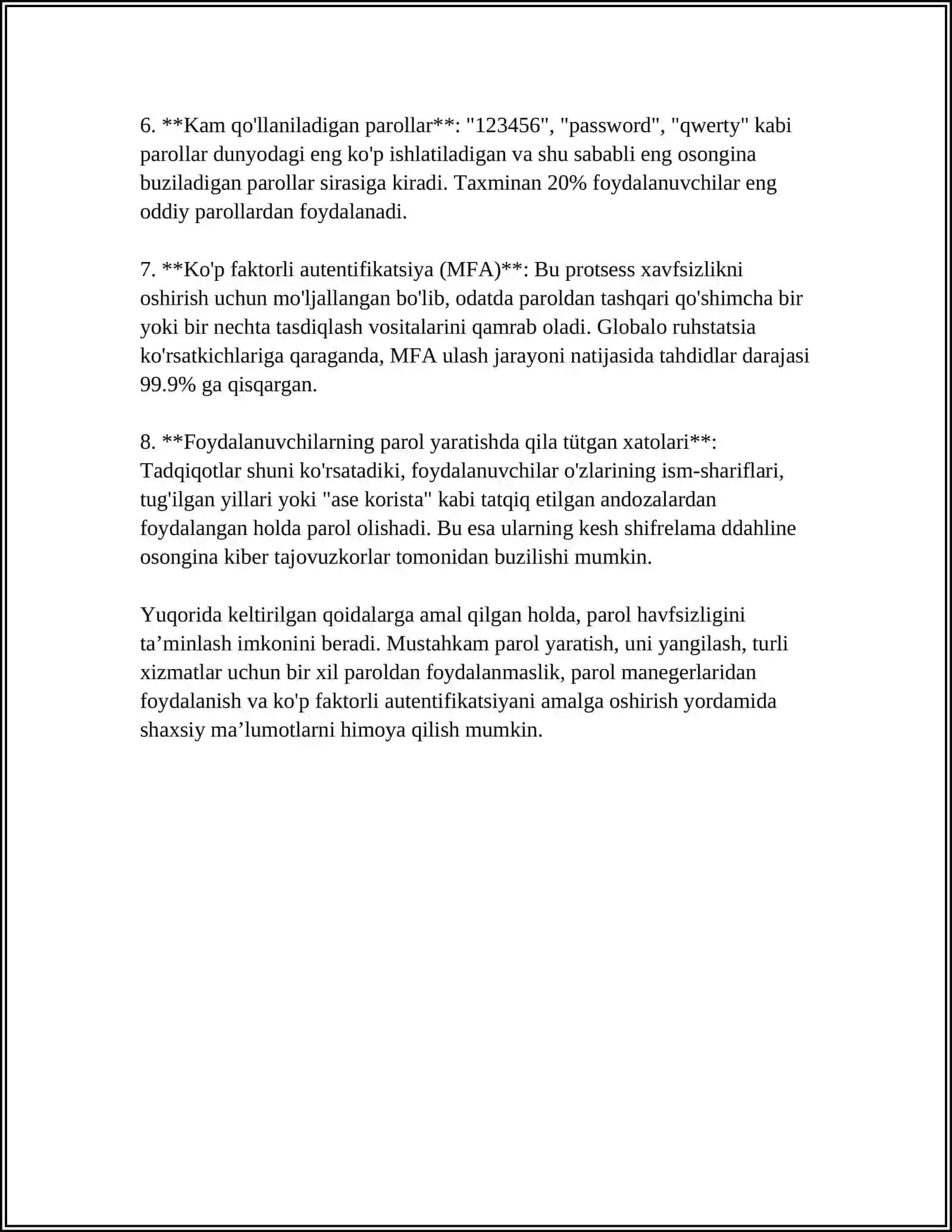 WINDOWS OTDA FOYDALANUVCHI QAYD YOZUVINI (XUSUSAN, PAROLDAN FOYDALANISH SIYOSATINI) SOZLASH 4