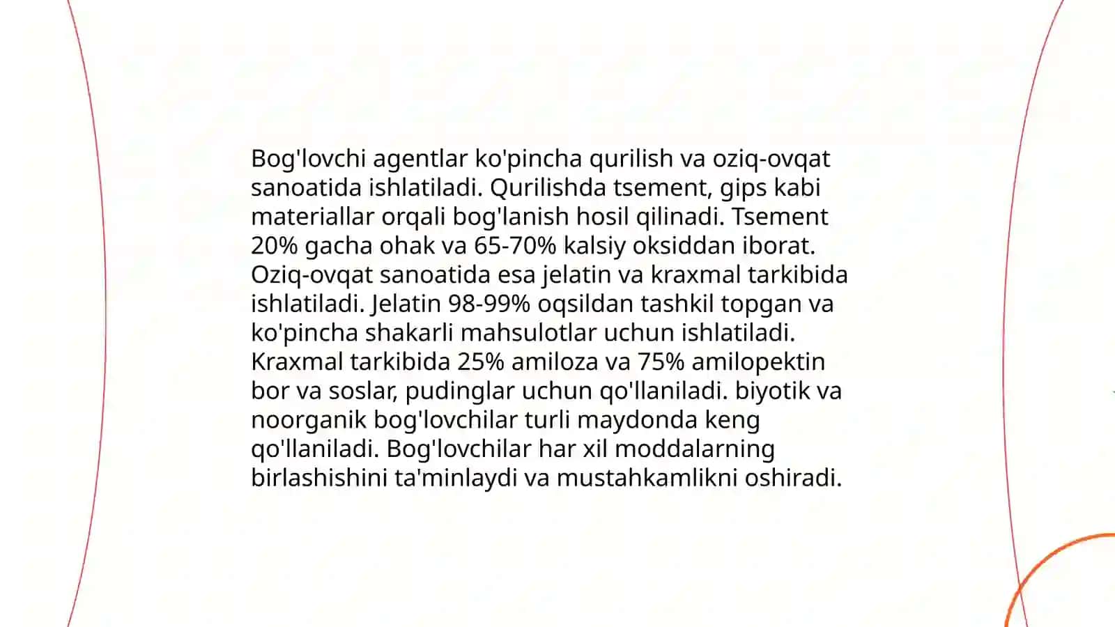 Yordamchi moddalar turlari 4