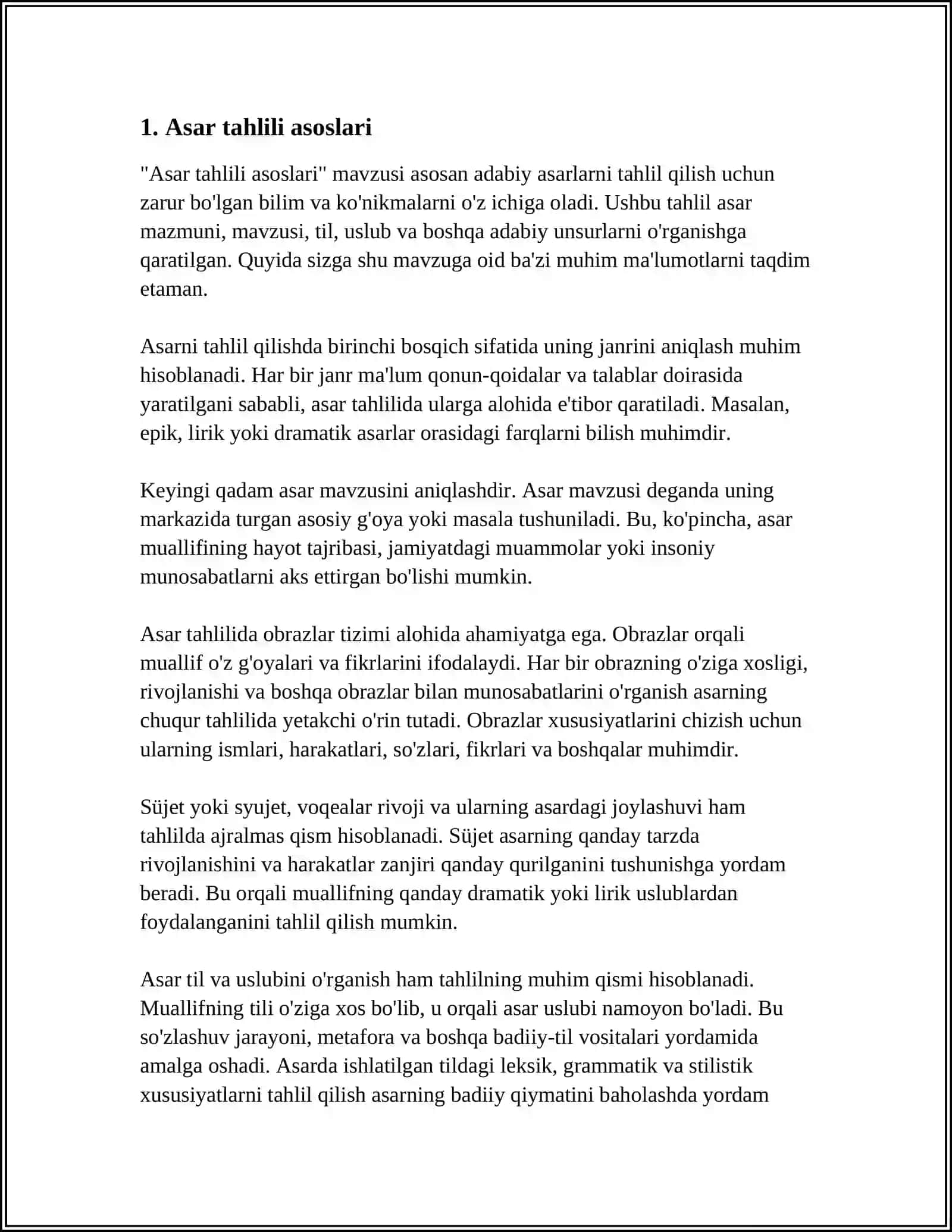 BOSHLANĜICH SINF ÒQUVCHILARINING ÒZ IJOD ASARLARINI TAHLIL QILISH KÒNIKMASINI SHAKLLANTIRISH 4