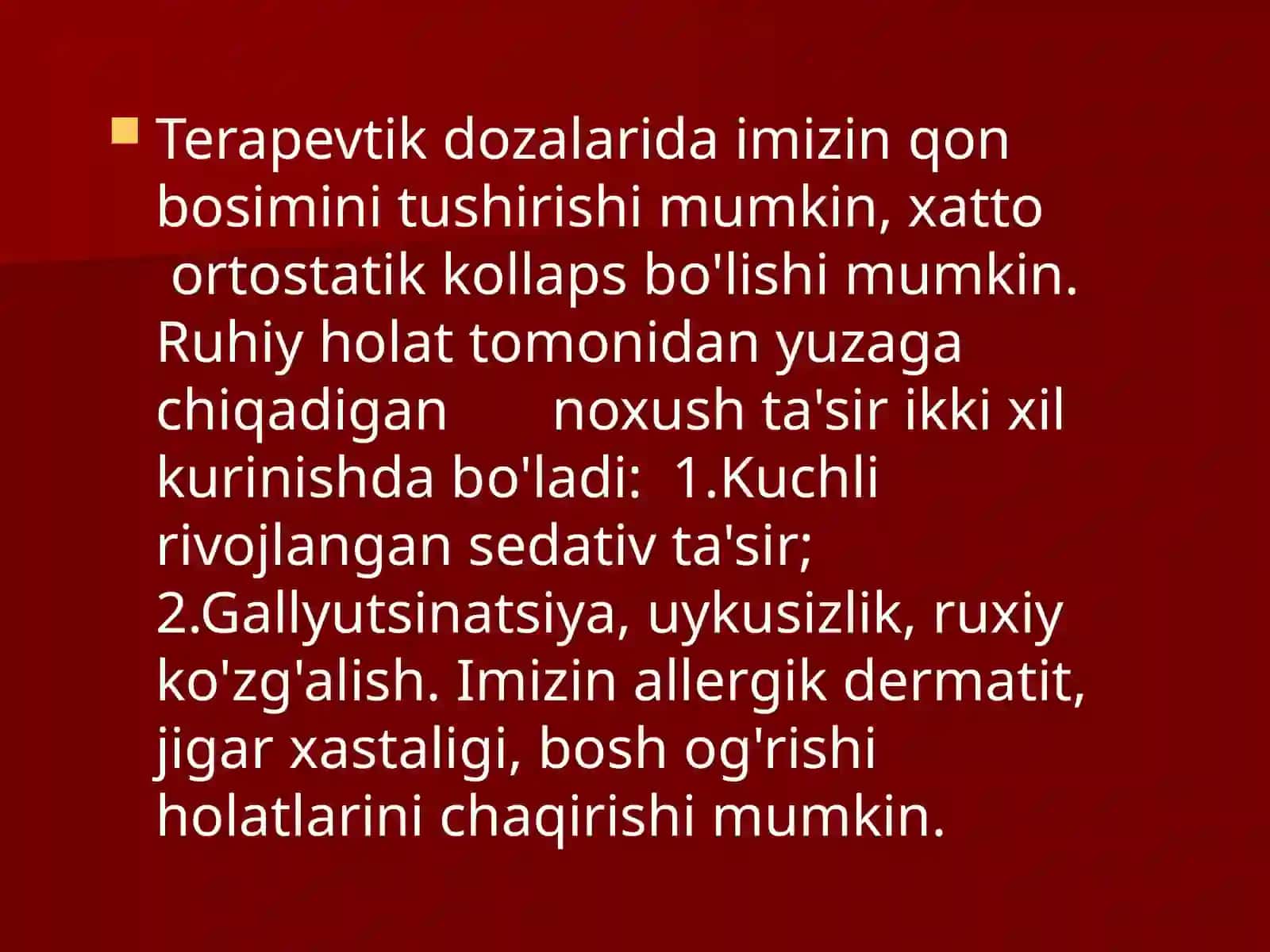 Depressiyaga qarshi moddalar. Psixostimulyatorlar Antidepressantlar 4