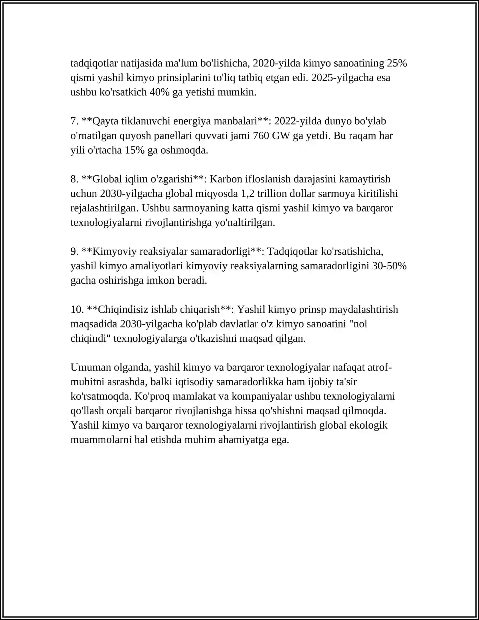 KIMYOVIY SANOATNING ASOSIY TARAQQIYOT YO'NALISHLARI 4